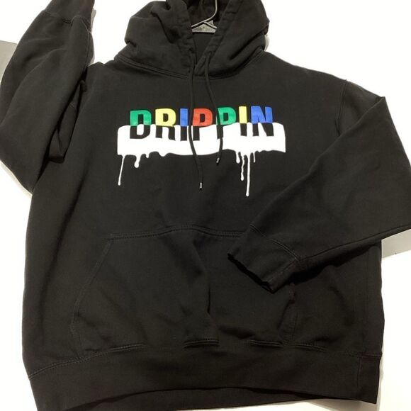 Fashion NOVA DRIPPIN Graphic Hoodie Sweatshirt Black L - Picture 7 of 7